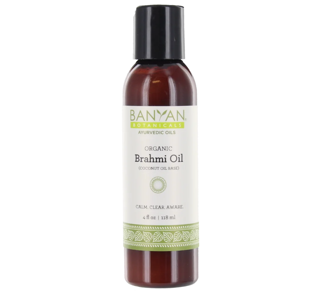 Brahmi Oil Coconut, Organic 4 oz - Banyan Botanicals Brahmi Oil (4 fl oz) Coconut