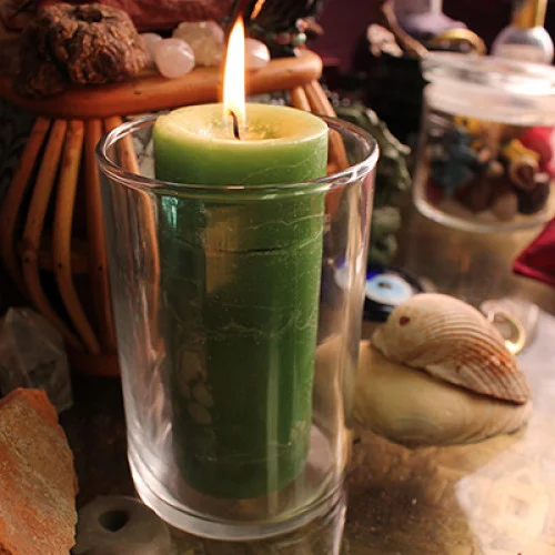 Candle Holder - Blessed Herbal Affirmation size