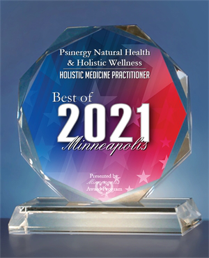 Psinergy Natural Health & Holistic Wellness has been selected for the 2021 Best of Minneapolis Award in the Holistic Medicine Practitioner category by the Minneapolis Award Program