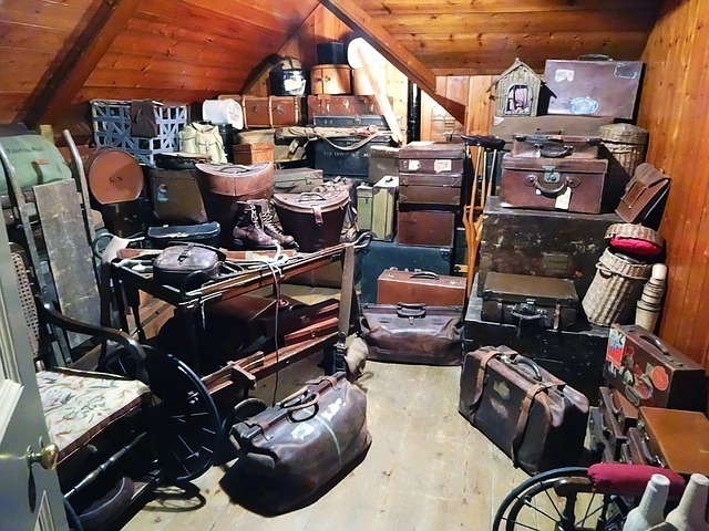 Lots of clutter in an attic