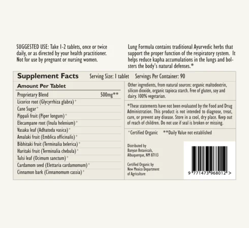 Lung Formula by Banyan Botanicals Lung Formula by Banyan Botanicals - Image 2